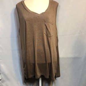 Heather Brown Tank w Pocket, Size Xxl, Nwot